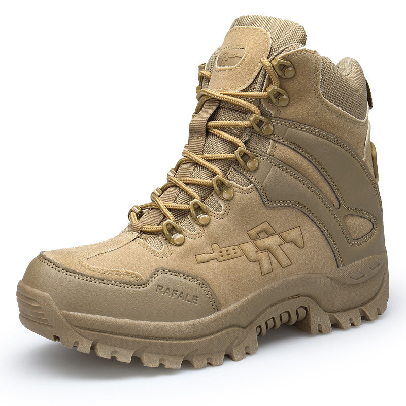 Men’s Sand-Colored High-Top Hiking Boots