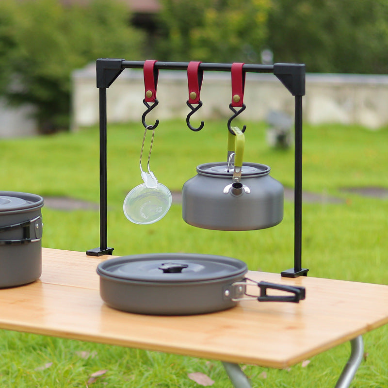 Adjustable Camping Cookware Hanging Rack With Base Clamp