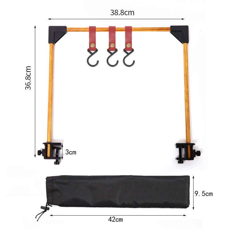 Adjustable Camping Cookware Hanging Rack With Base Clamp