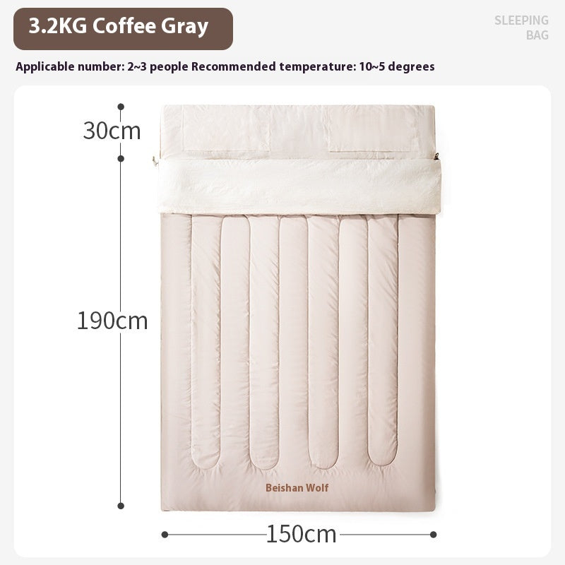 Double Thickened Cold Weather Camping Sleeping Bag