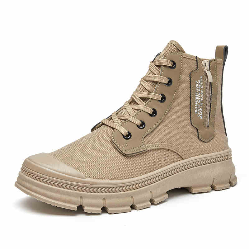 Men’s High-Top Hiking Boots With Side Zipper