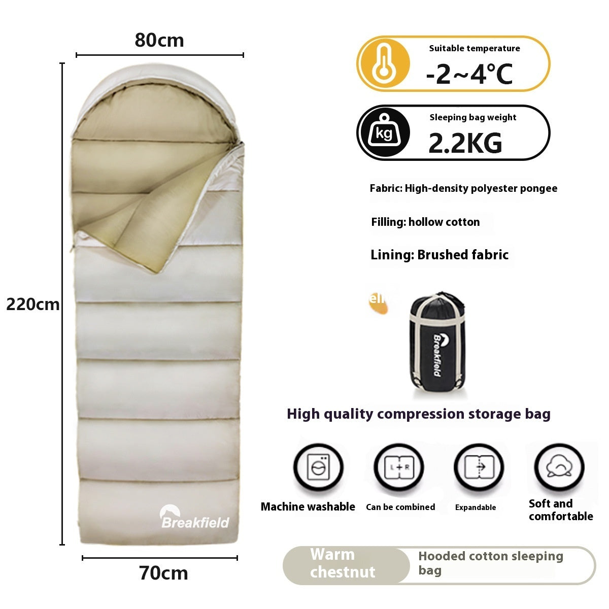 Four Season Waterproof Cotton Camping Sleeping Bag