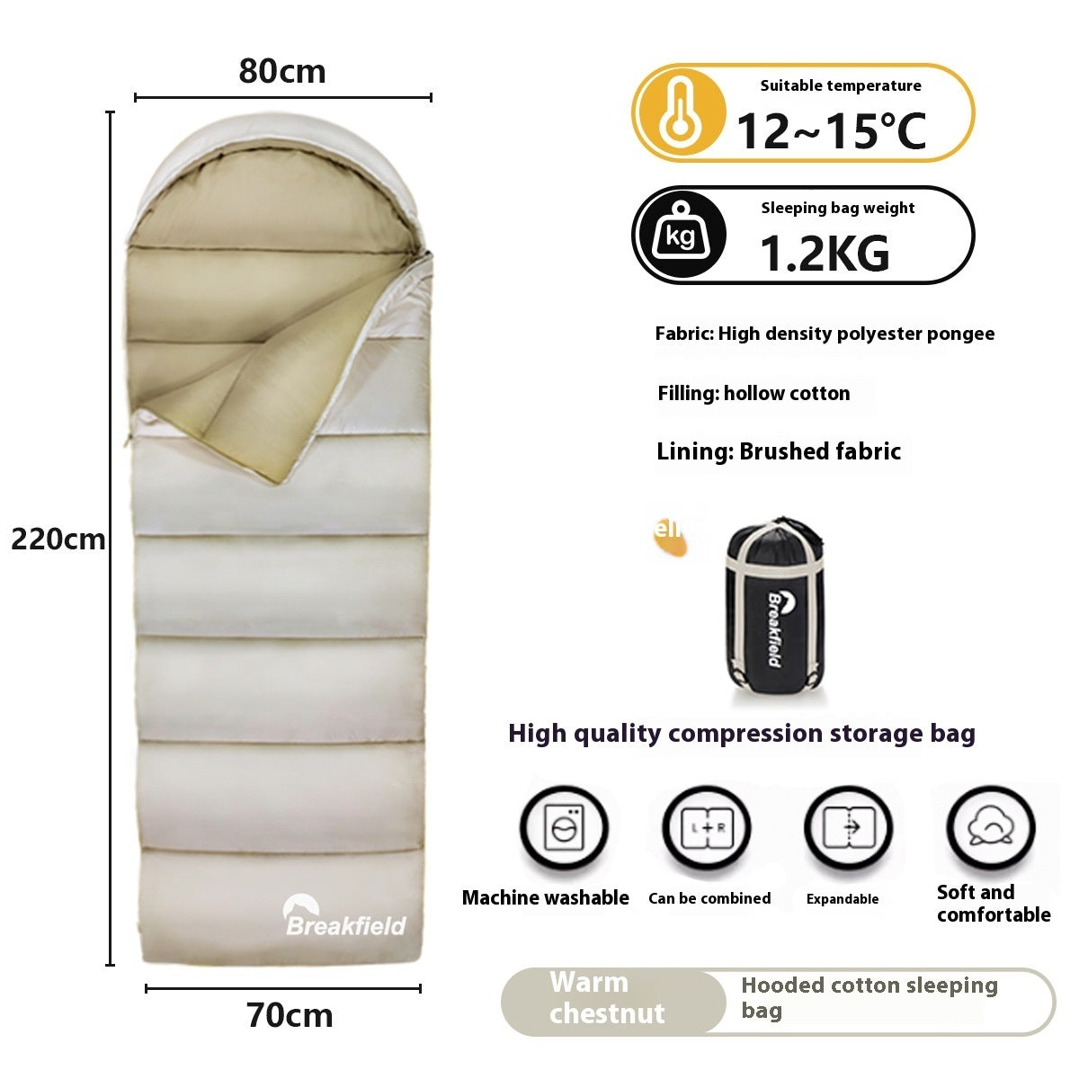 Four Season Waterproof Cotton Camping Sleeping Bag