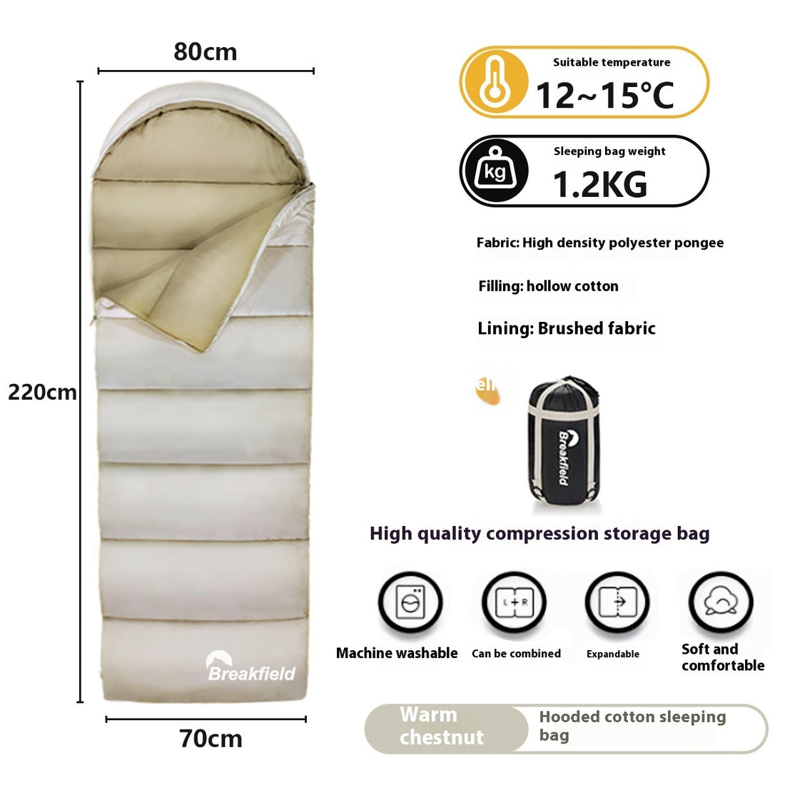 Four Season Waterproof Cotton Camping Sleeping Bag
