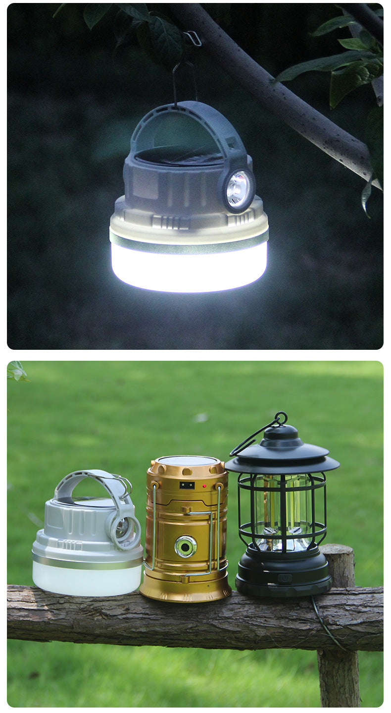 Outdoor Retro Revolving Camping Lantern – Rechargeable Portable Lamp