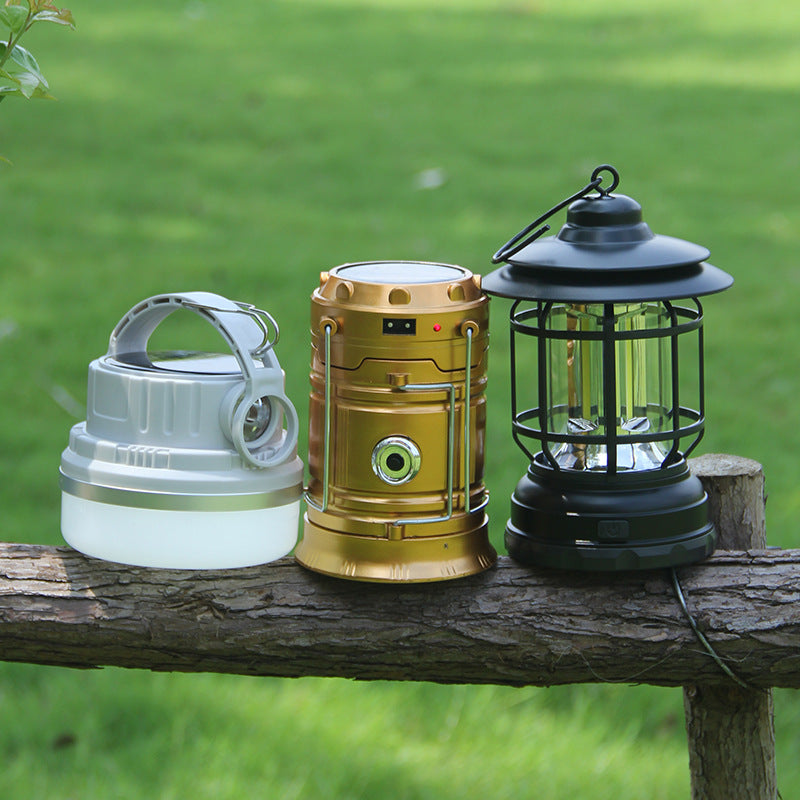 Outdoor Retro Revolving Camping Lantern – Rechargeable Portable Lamp