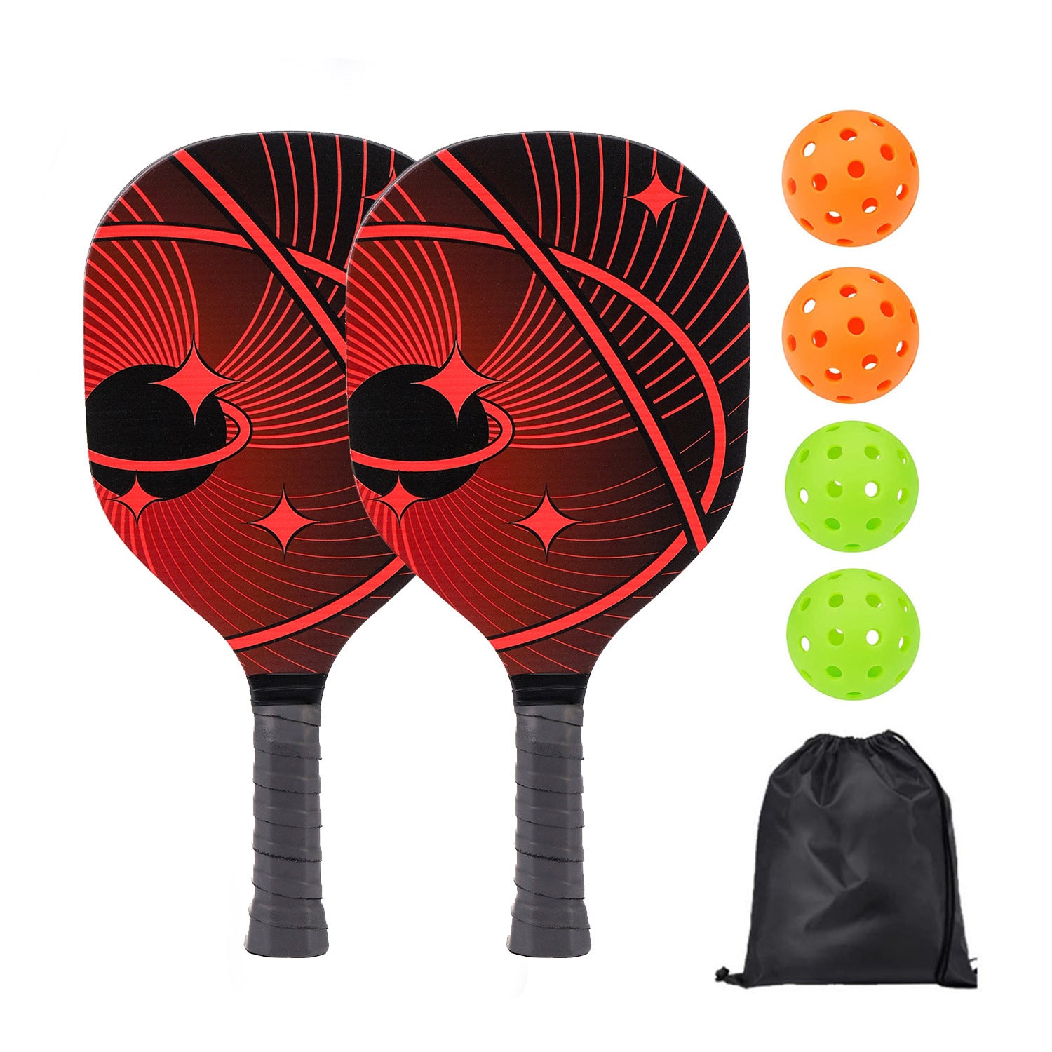 Poplar UV Printed Pickleball Paddle Set