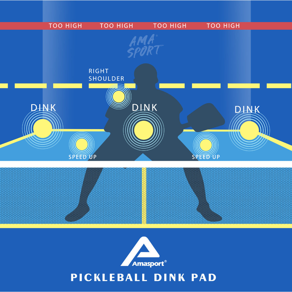 Pickleball Dink Practice Trainer Pad Training Mat
