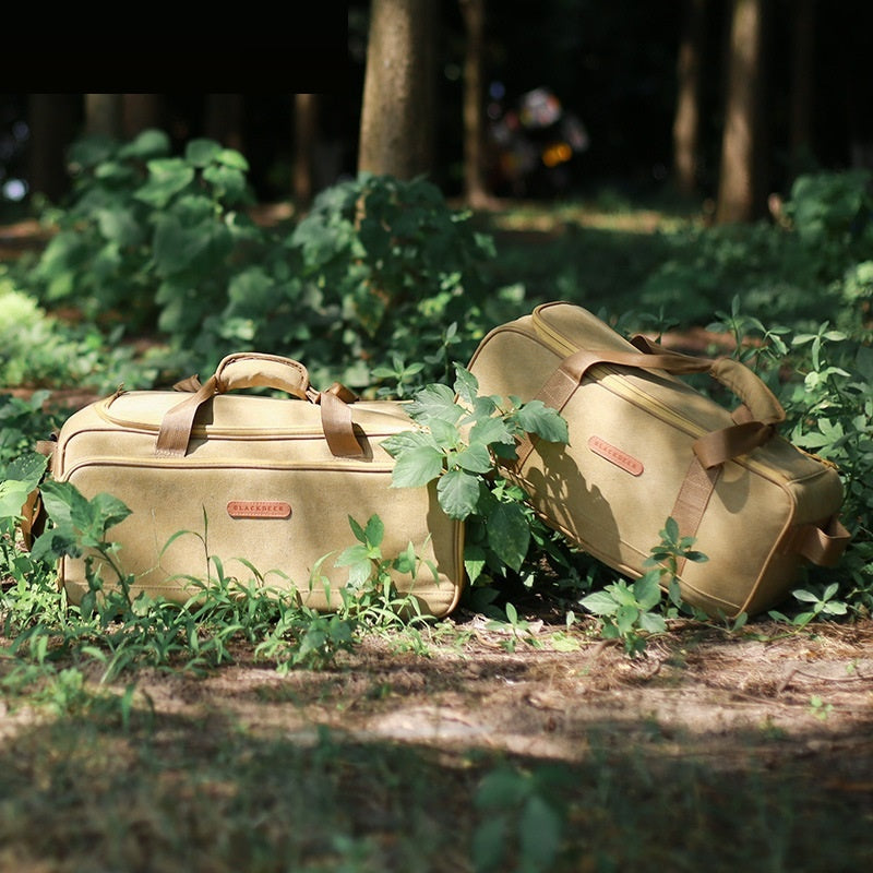 Camping Cookware Set With Gas Stove And Picnic Bag
