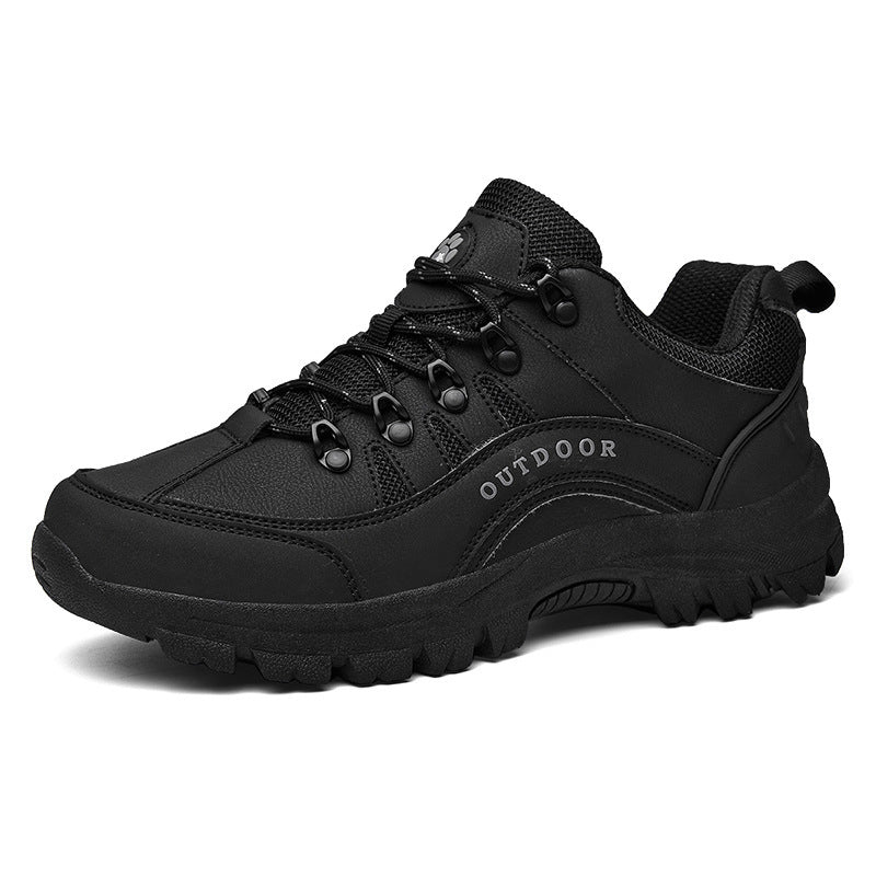 Men’s Autumn Winter Leather Low-Top Hiking Boots